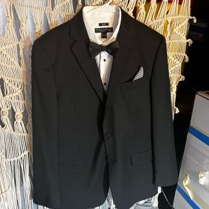 JOSPEH ABBOUD 7-Piece Mens Suit - Black Formal / Bow Tie. Whole Suit.